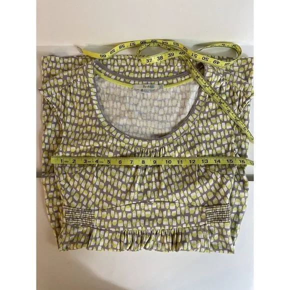 Boden Dress US Size 4P Gray & Lime Green Print Cap Sleeve Jersey Pockets EUC - Picture 12 of 14